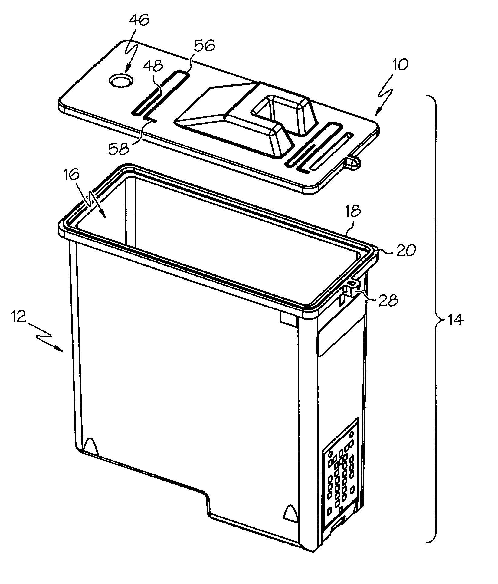 Semipermeable membrane for an ink reservoir and method of attaching the same