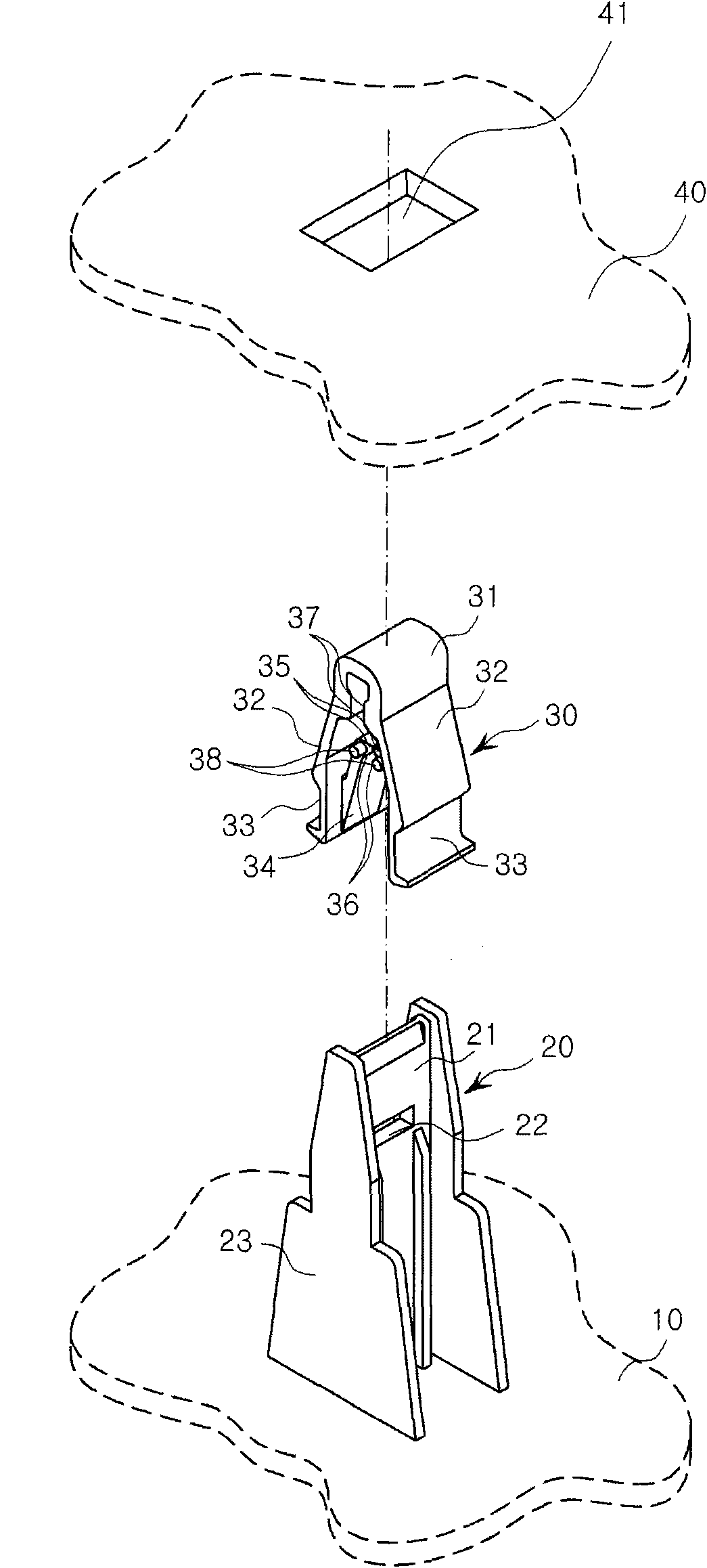 Plastic clip for vehicle