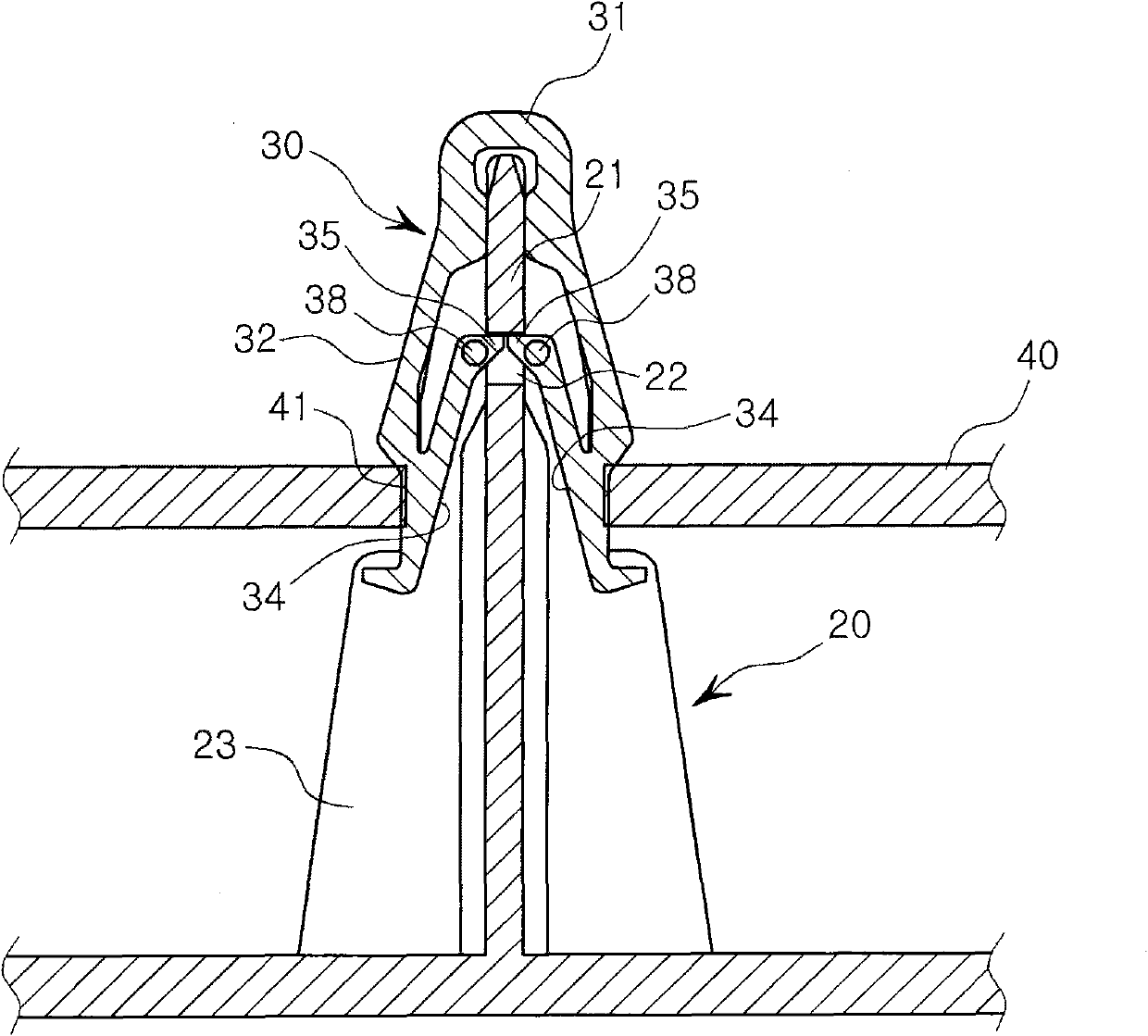 Plastic clip for vehicle