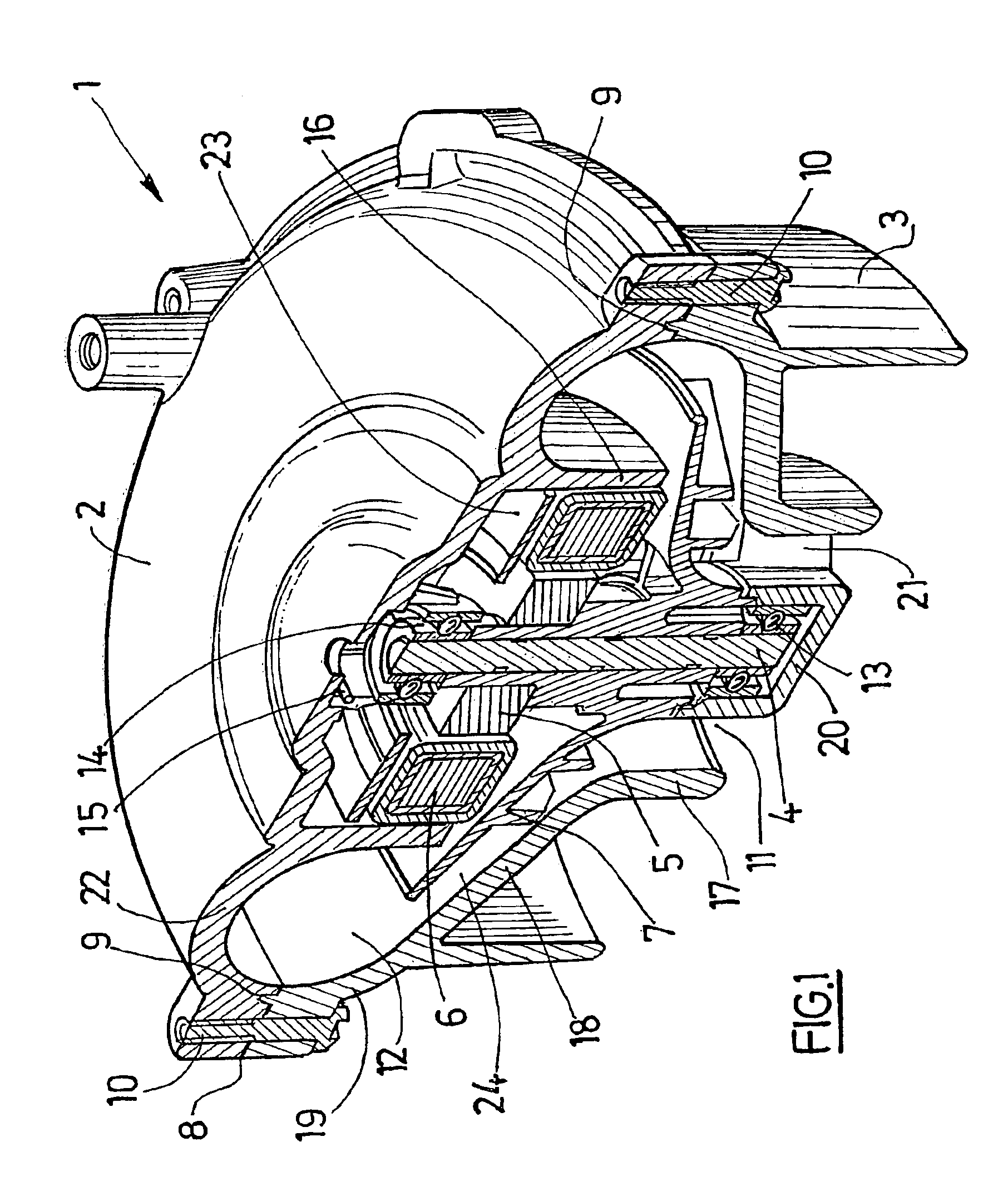 Centrifugal turbine for breathing-aid devices