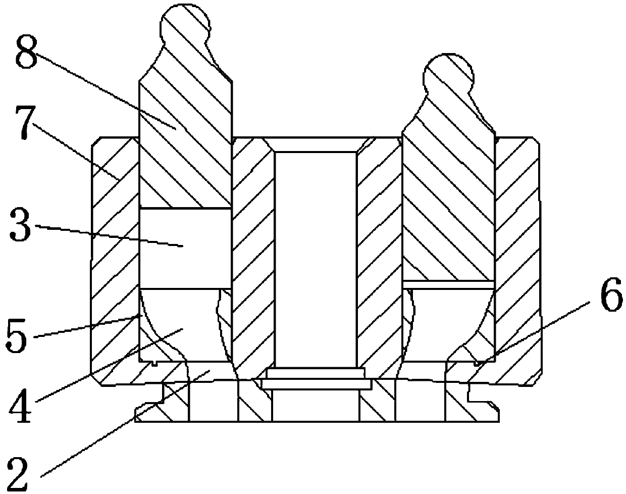 Embedded type low-flow-resistance plunger pump cylinder structure