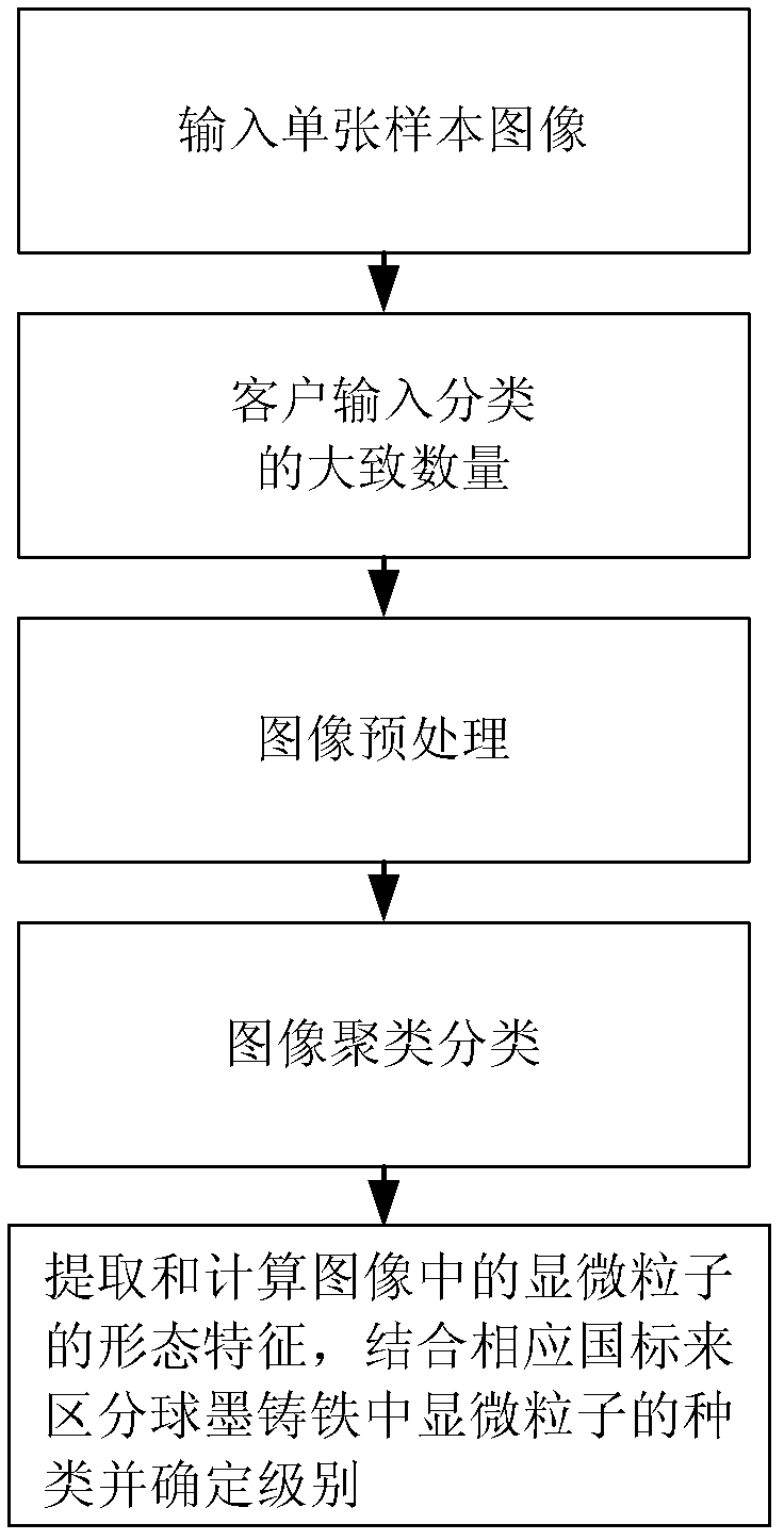 Automatic category rating method for microscopic particles in nodular cast iron