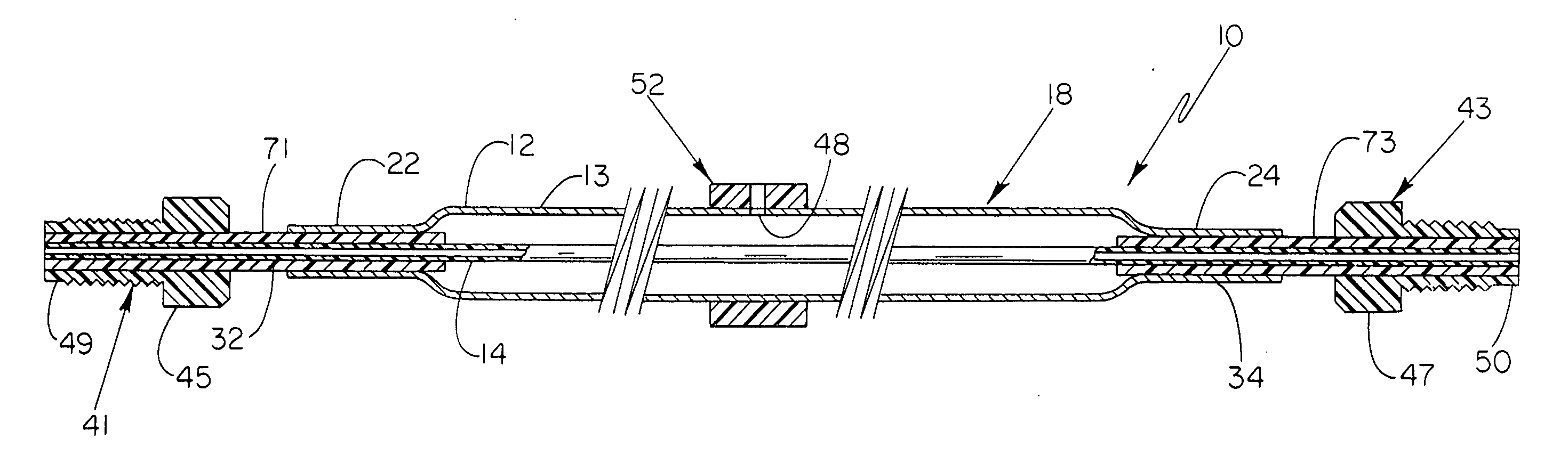 Axial transfer line degassing