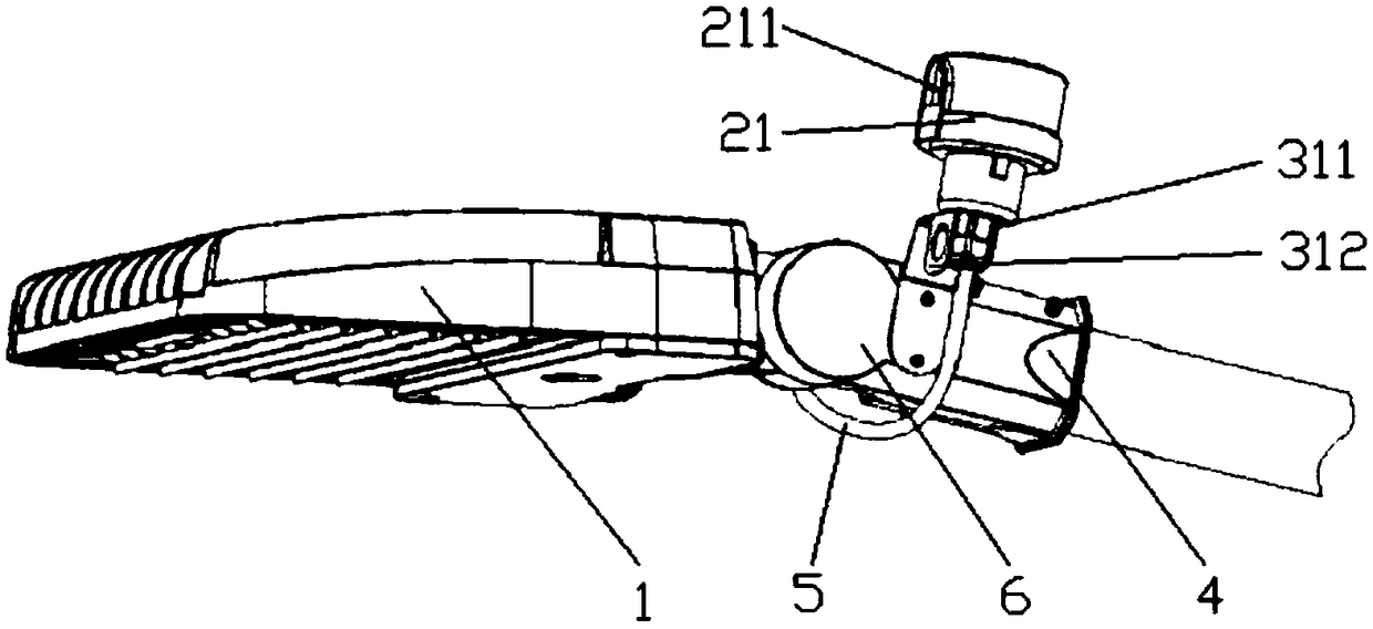 Split type light-control lamp with adjustable angle