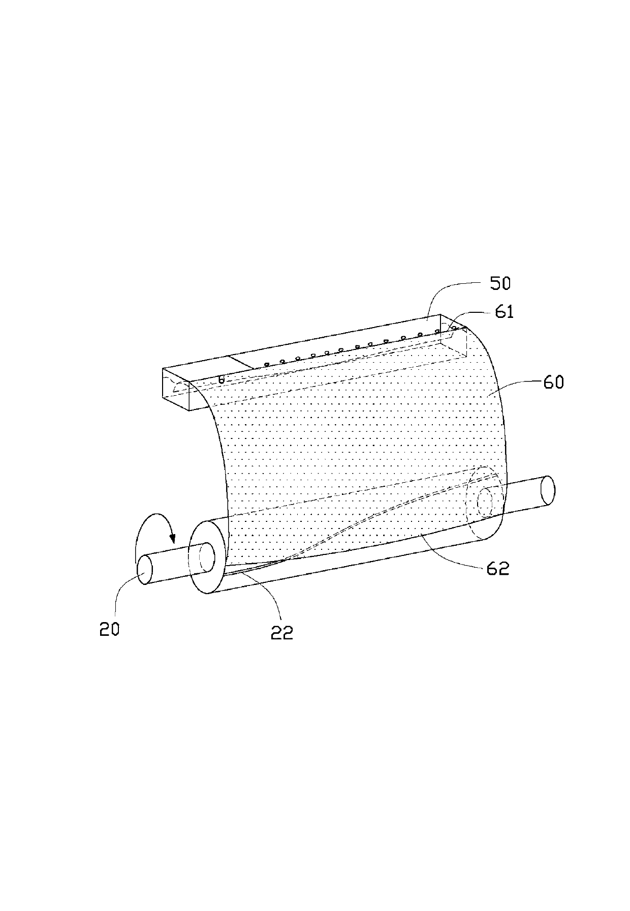 Dotted cutting device and cutting roll cleaning device thereof