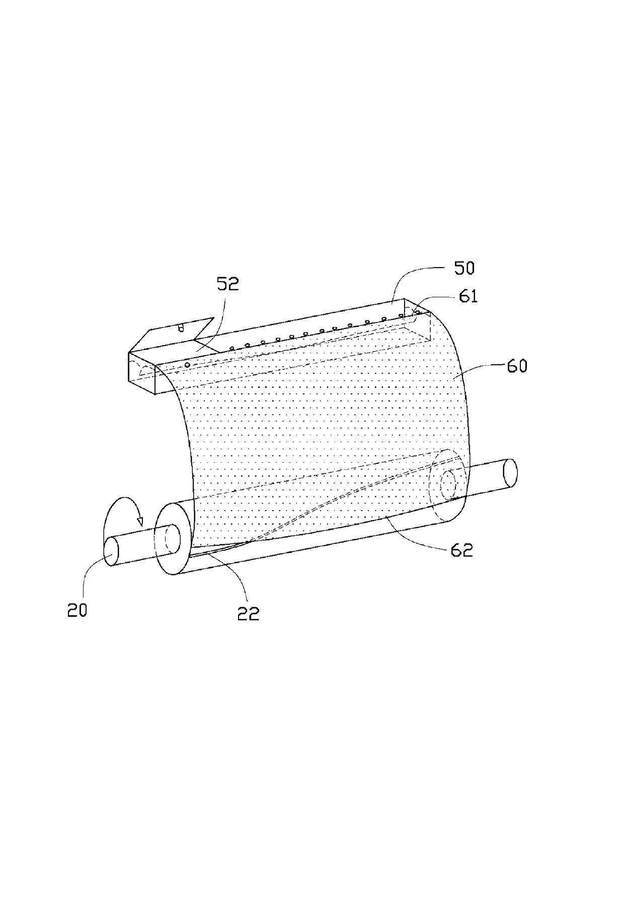 Dotted cutting device and cutting roll cleaning device thereof