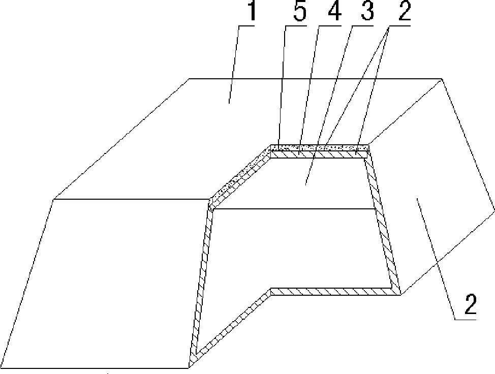 Hollow mold for filling cast-in-situ concrete