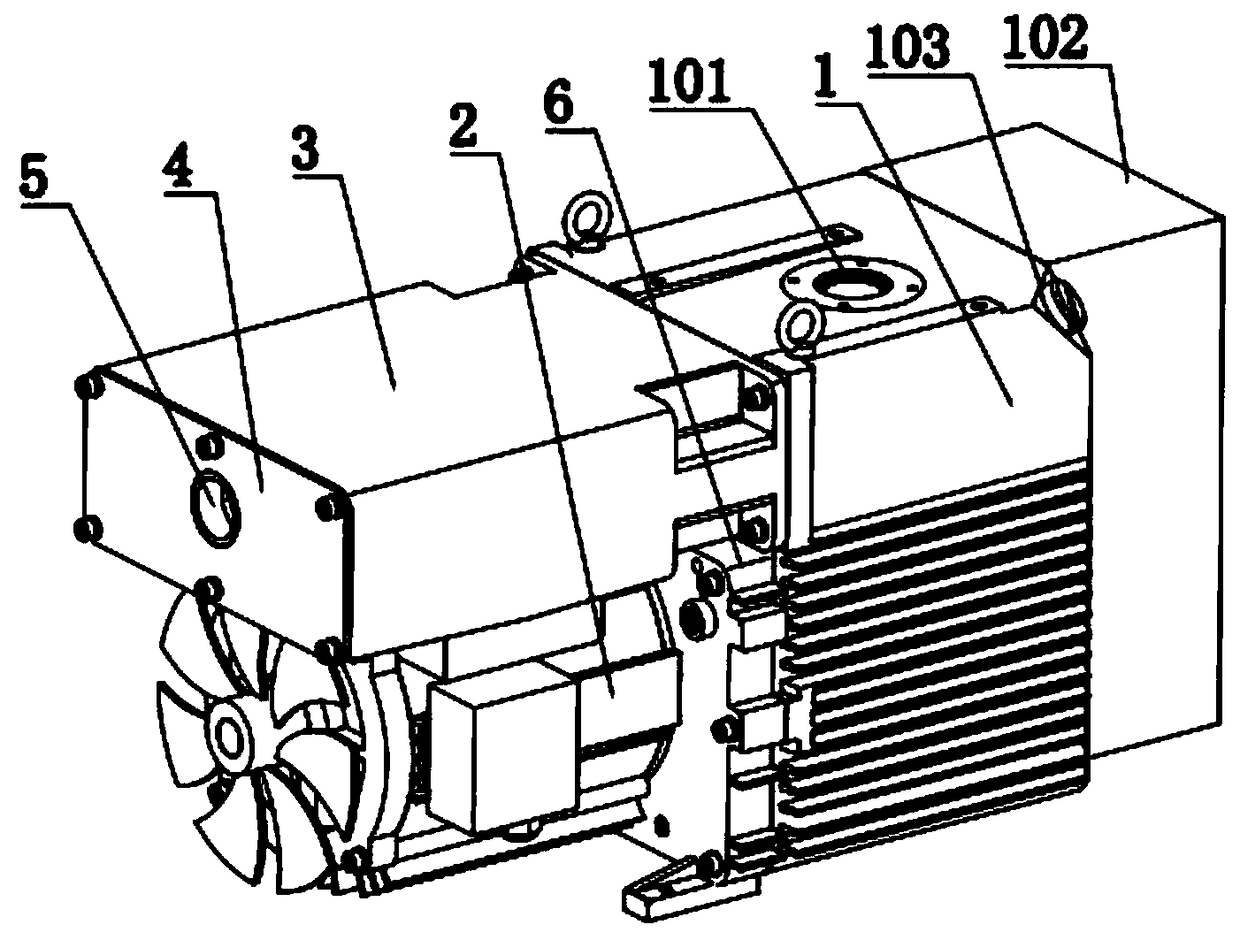 Single-stage and double-stage switching rotary vane vacuum pump