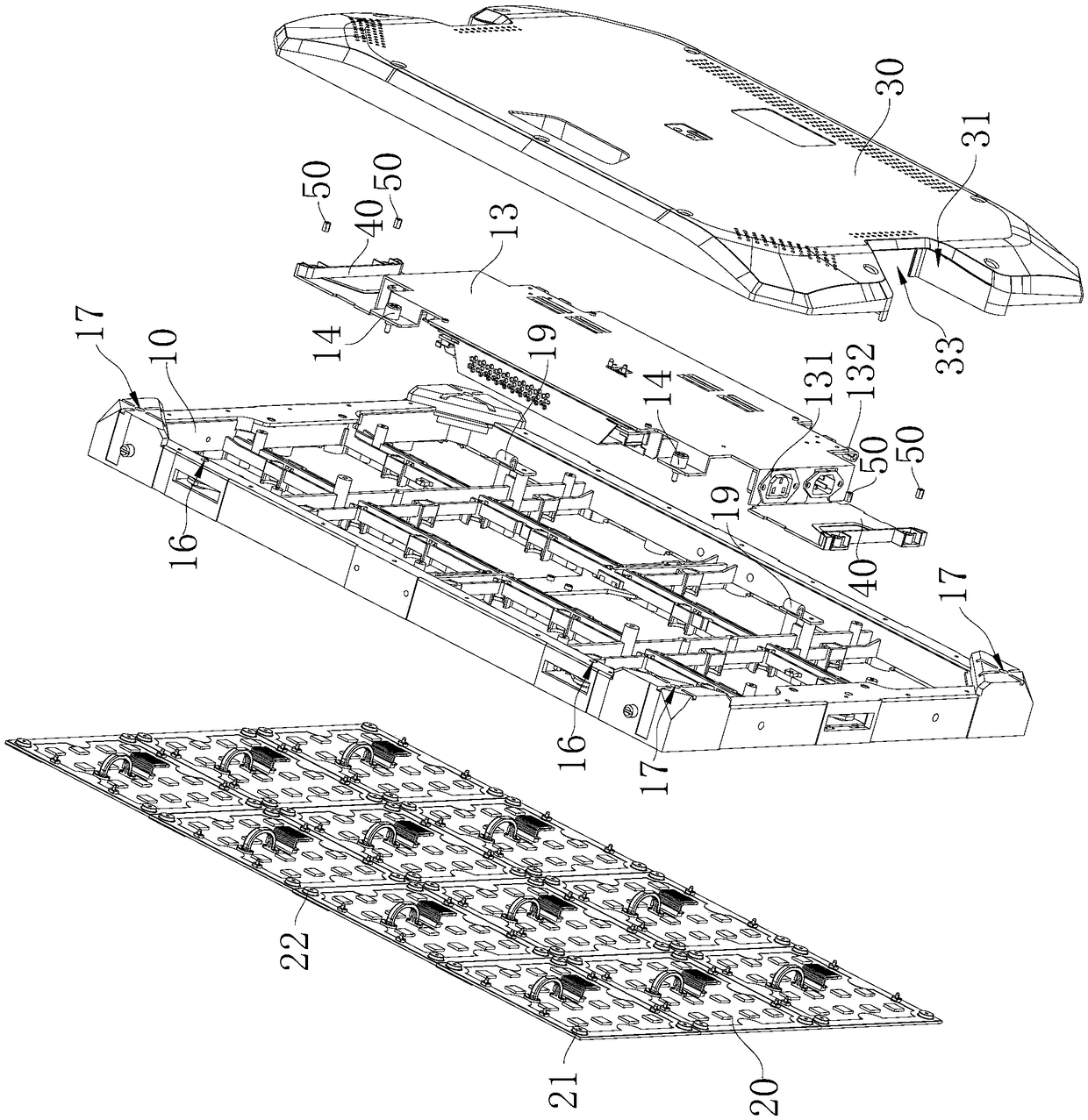 Splicing structure of display modules and display screen