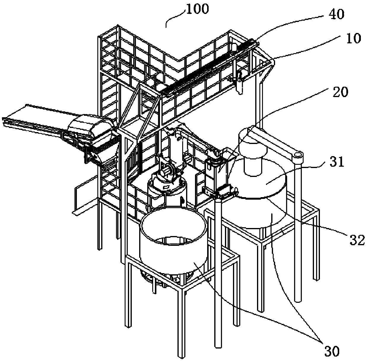 Method for detecting the center of the retort system and its retort bucket