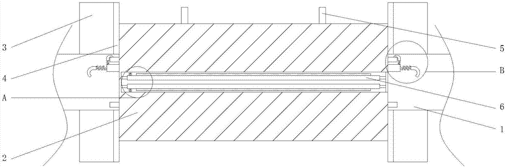 Slitting machine receiving rod fixing device