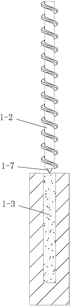 Forming device and construction process for reverse screw pile