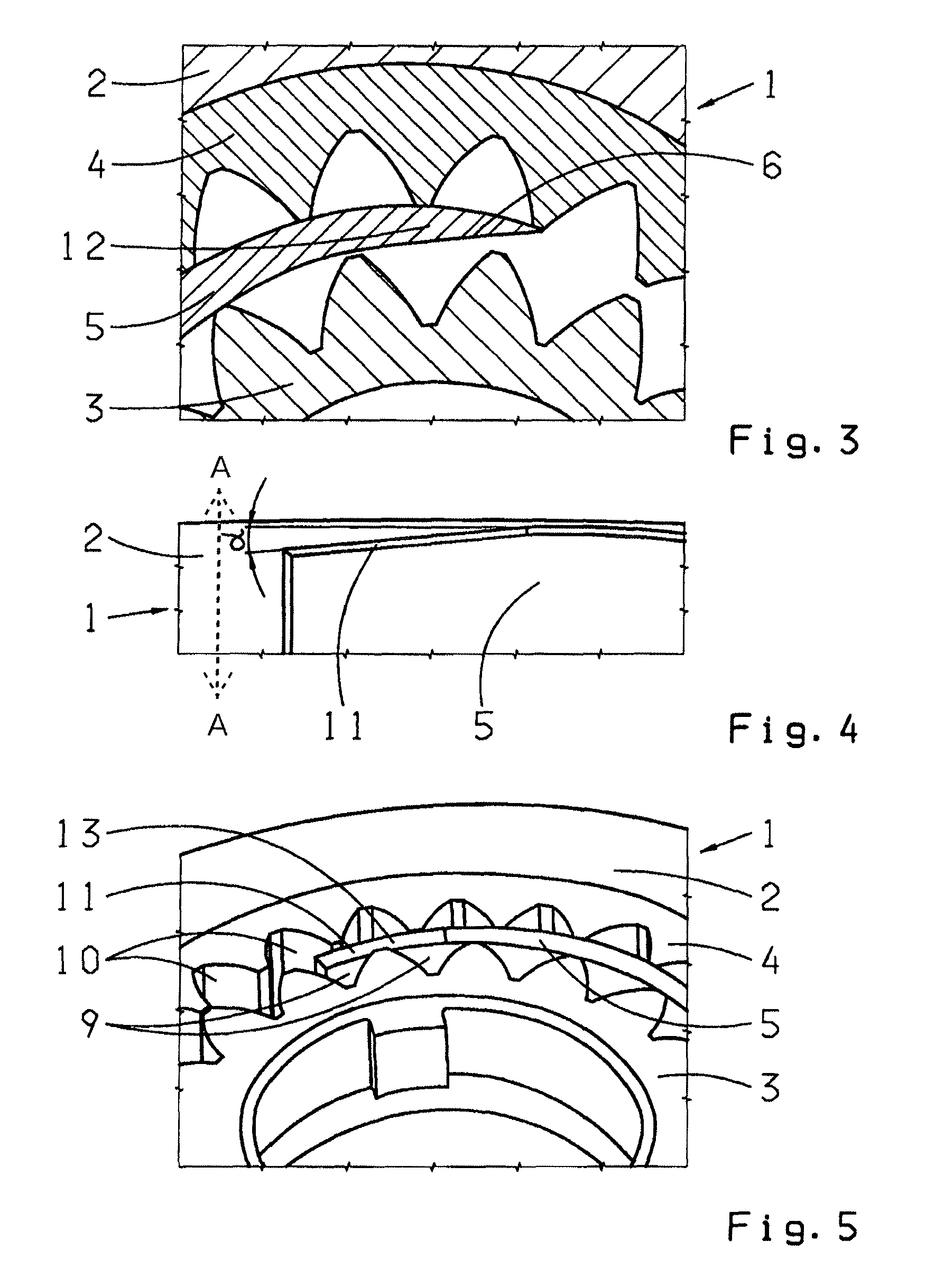 Internal gear pump with optimized noise behaviour