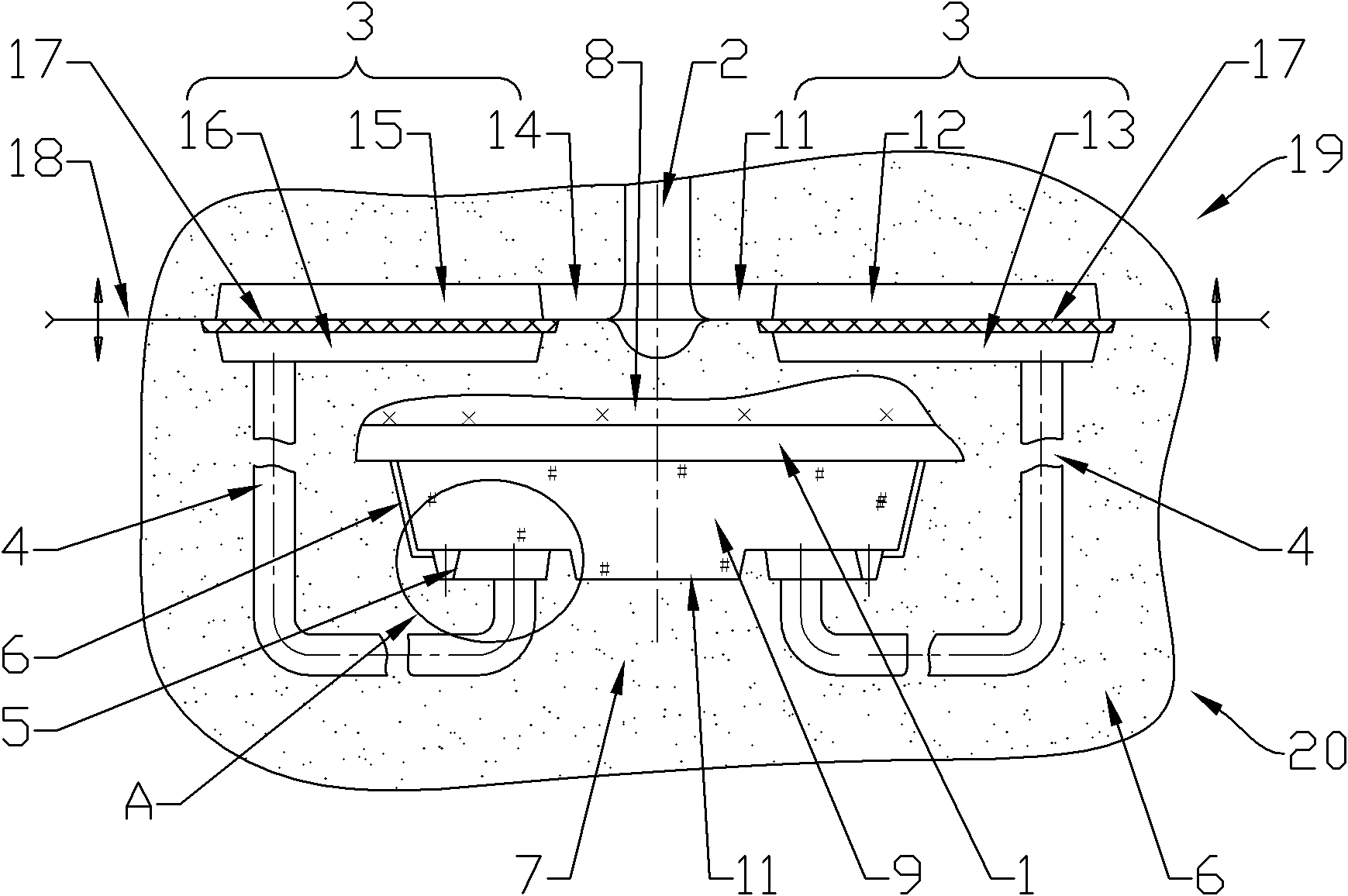 Bottom gating system with ingate in circular cross section