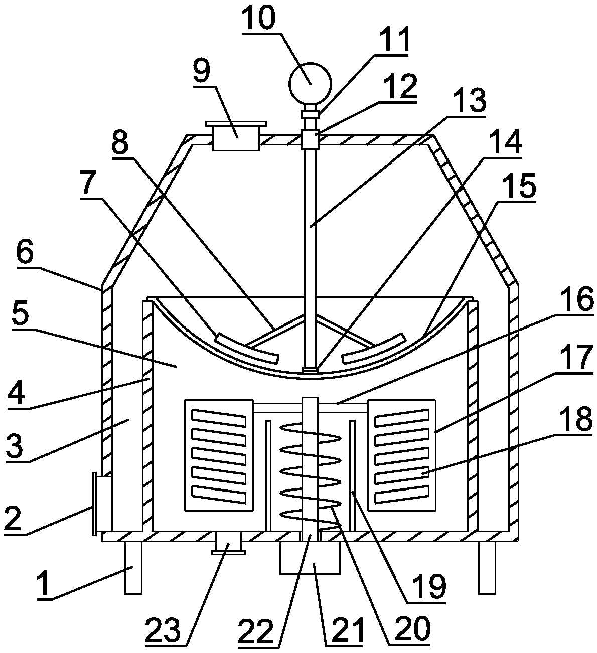 Traditional Chinese medicine filtering and heating device for conveniently discharging dregs