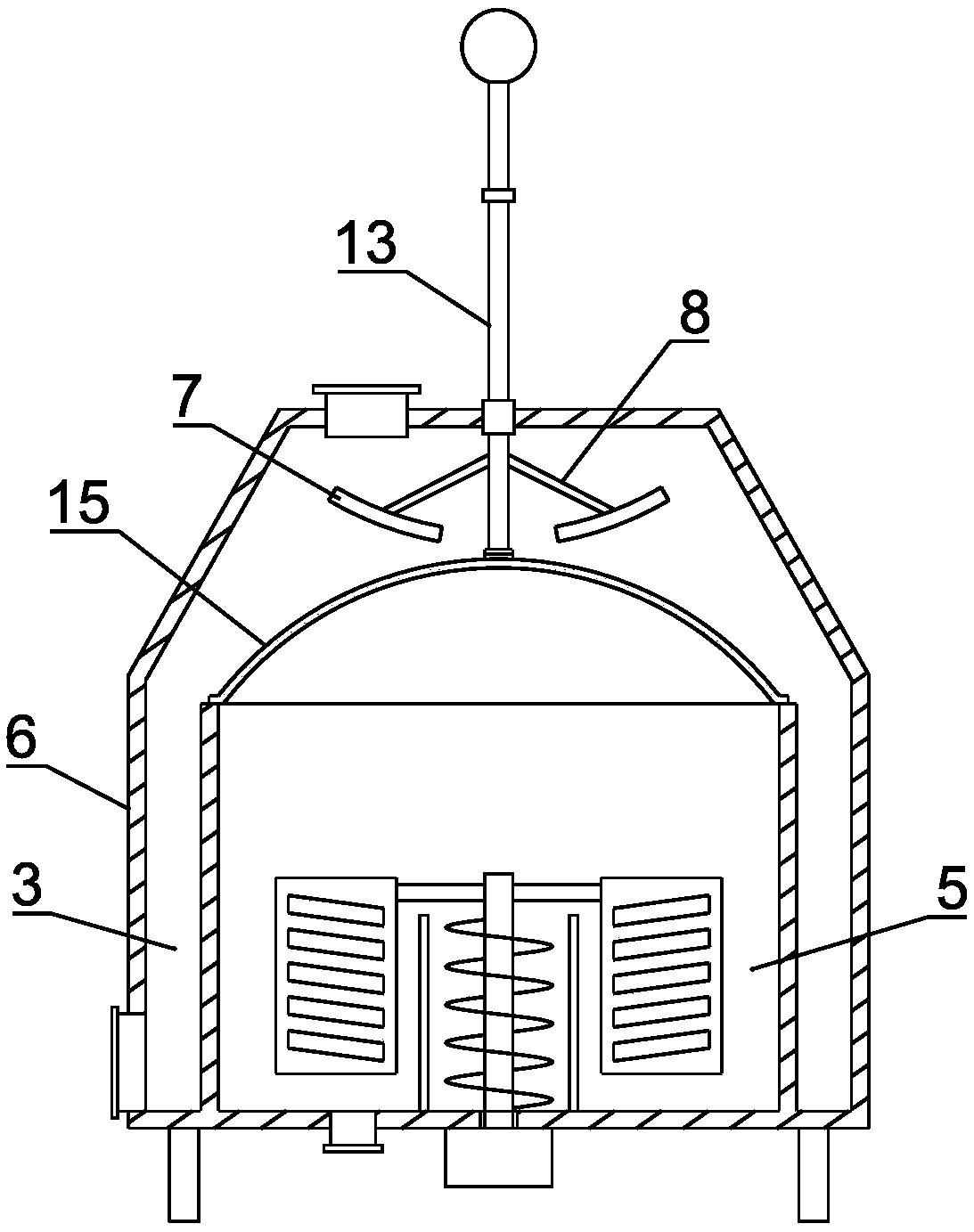 Traditional Chinese medicine filtering and heating device for conveniently discharging dregs