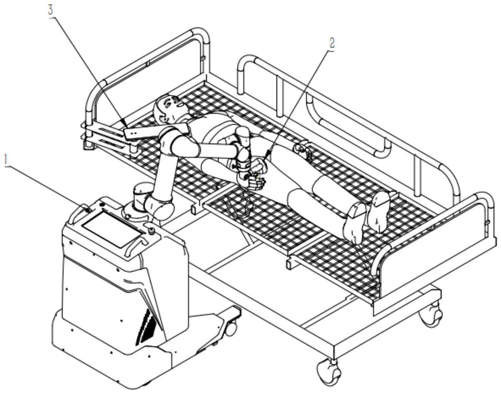 Orthopedic postoperative rehabilitation system based on three-dimensional tail end traction rehabilitation robot