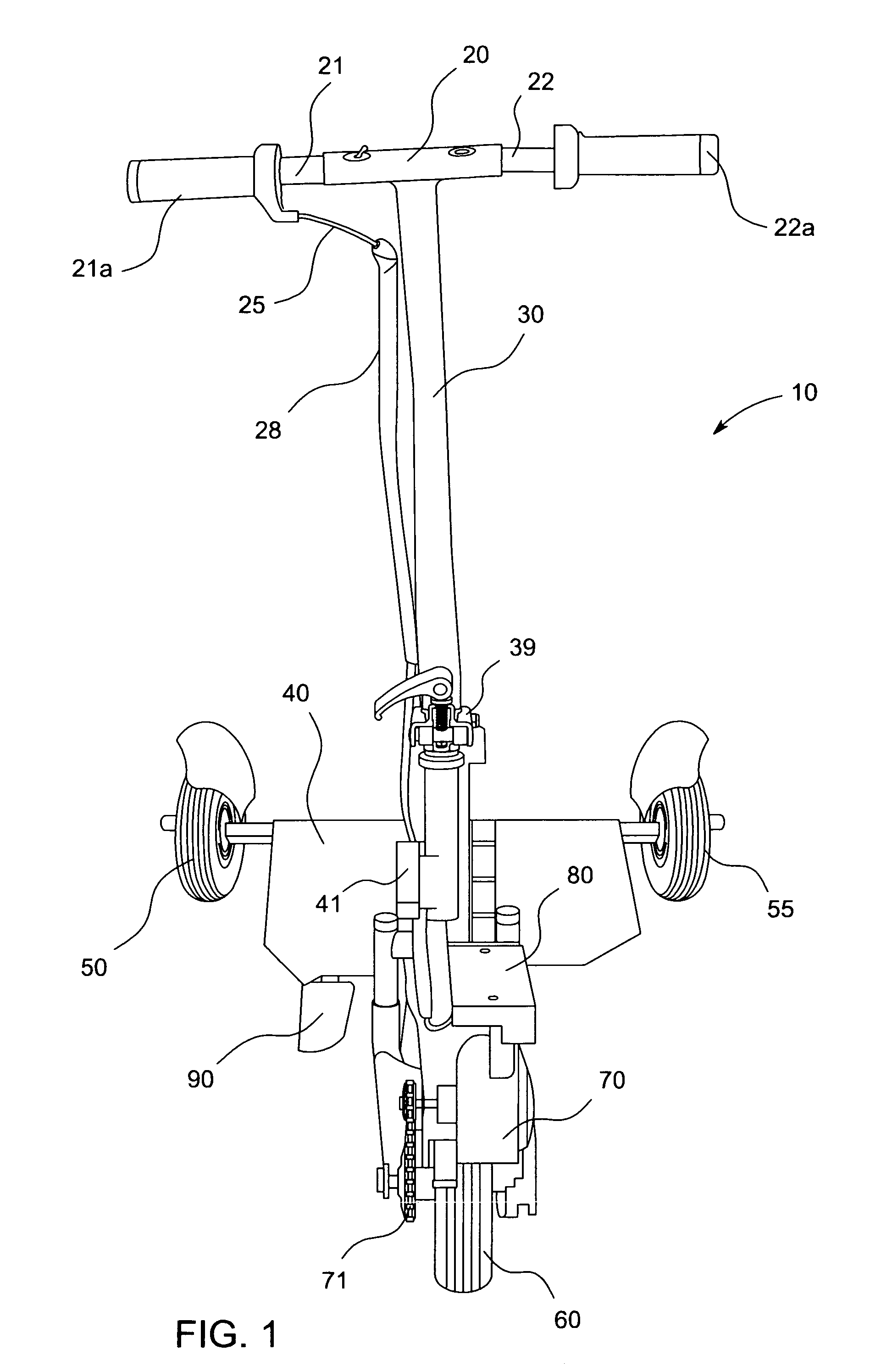 Three-wheel, driver's stand-up, portable, leverless vehicle, with foot brake lever and connecting method thereoff