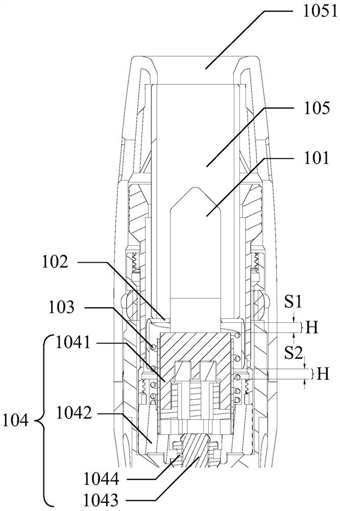 A flue-cured tobacco device, a flue-cured tobacco electronic cigarette, and a method for pulling out a flue-cured tobacco stick