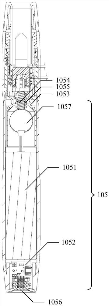 A flue-cured tobacco device, a flue-cured tobacco electronic cigarette, and a method for pulling out a flue-cured tobacco stick