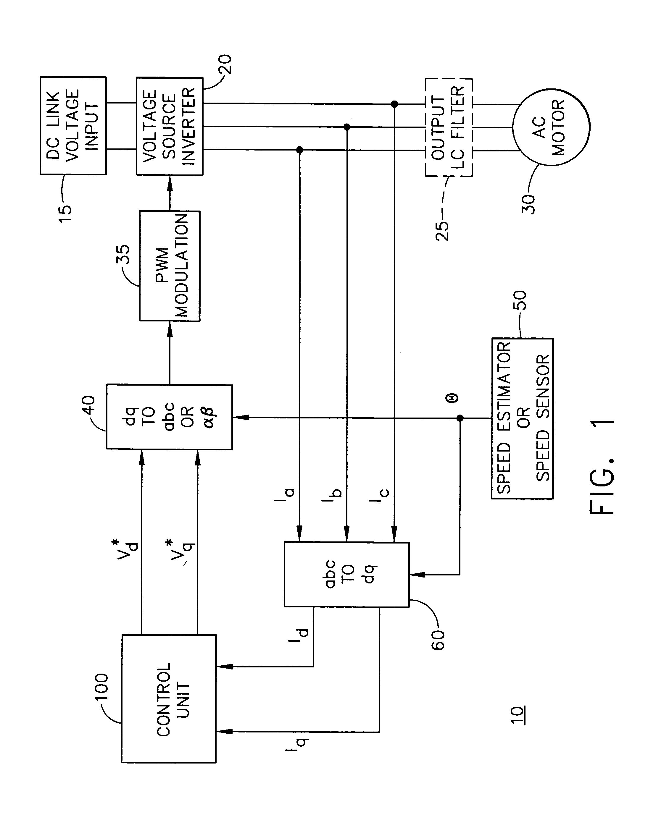 Method and apparatus for field weakening control in an AC motor drive system