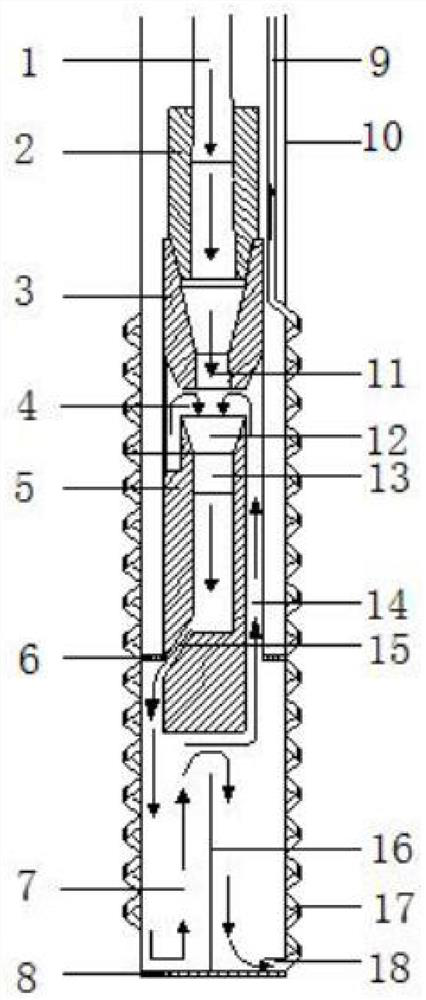 Dry-heat rock heat exchange device capable of achieving local secondary heat exchange