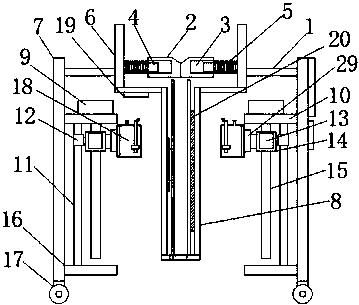 Plywood glue spraying process device