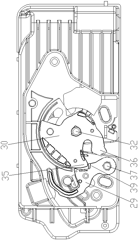 Pulley block type electric automobile door lock structure