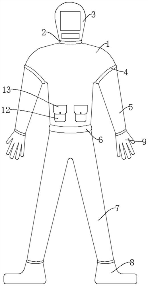 Dustproof protective clothing and production process