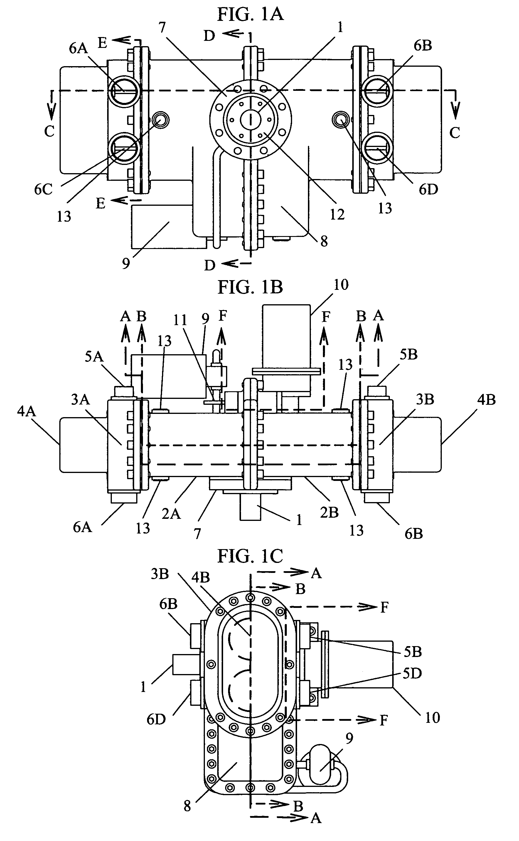 Four-cylinder, four-cycle, free piston, premixed charge compression ignition, internal combustion reciprocating piston engine with a variable piston stroke