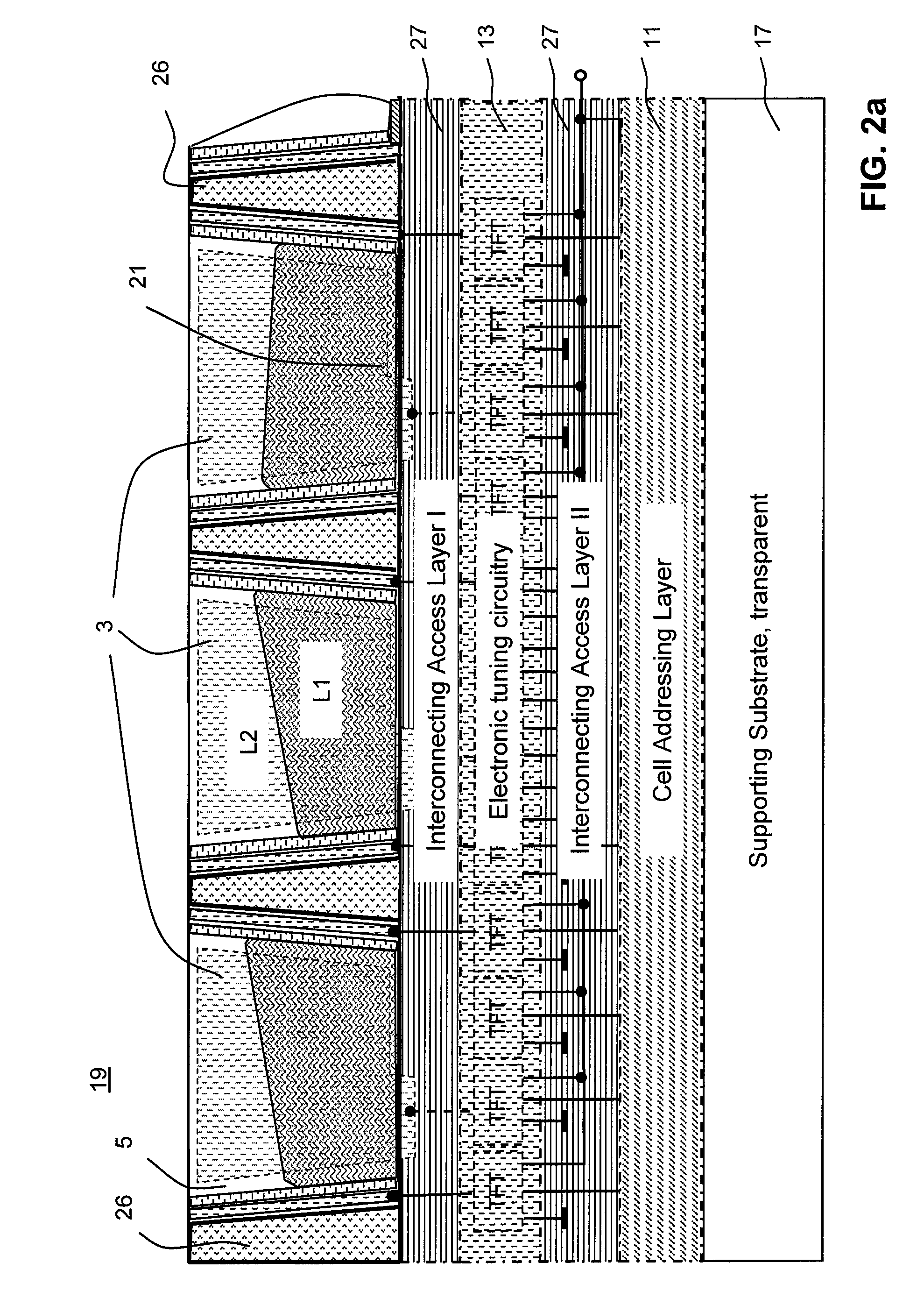 Tunable Optical Array Device Comprising Liquid Cells