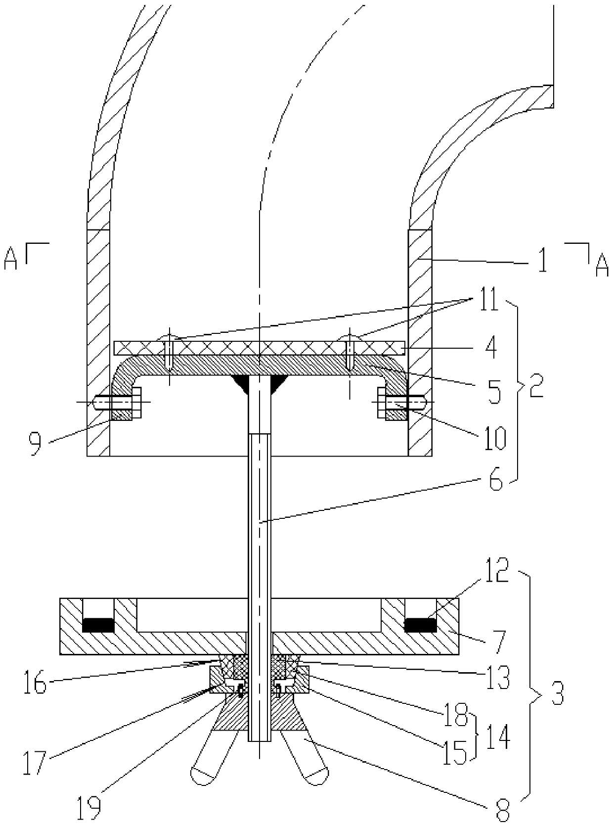 Drooping type circular air pipe air outlet structure with watertight cover and insect-proof net