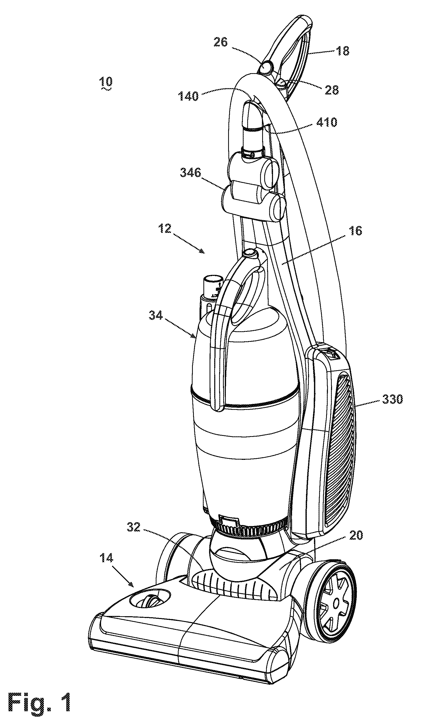 Vacuum cleaner with improved hygenic performance