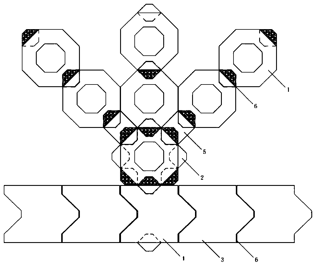 Slope protection prefabricated meshing lock catch block assembly adapting to frost heaving and thawing settlement and assembling method thereof