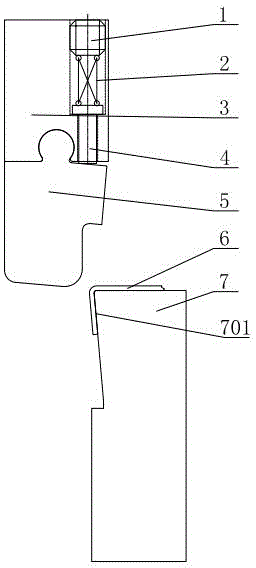 Progressive die 90-degree outward-opening adjustment and acute-angle bending structure