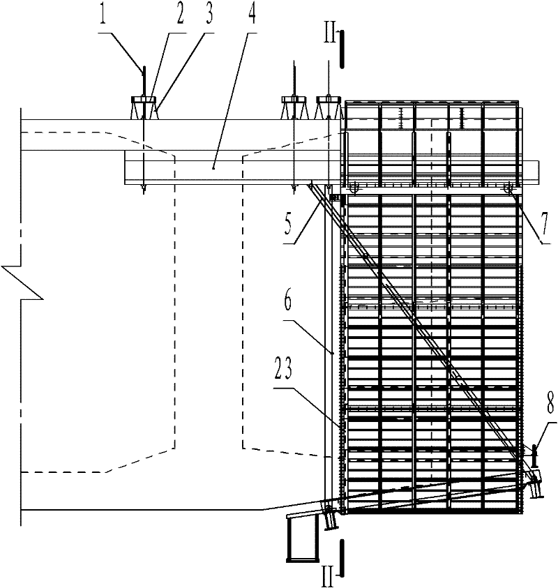 Cradle for pouring bridge cantilever and construction method of cradle