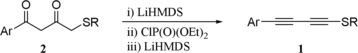 One-pot synthesis method of methylthio aryl alkynye