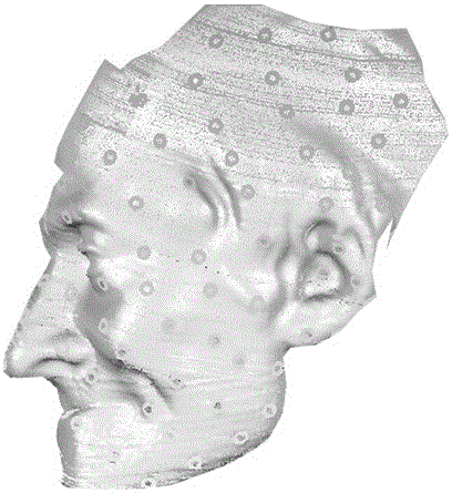 Three-dimensional matching method of landmark points and three-dimensional scanning method for point cloud stitching