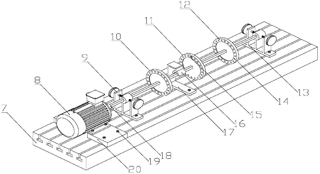 A test system for testing the vibration characteristics of a double asymmetric bearing rotor system