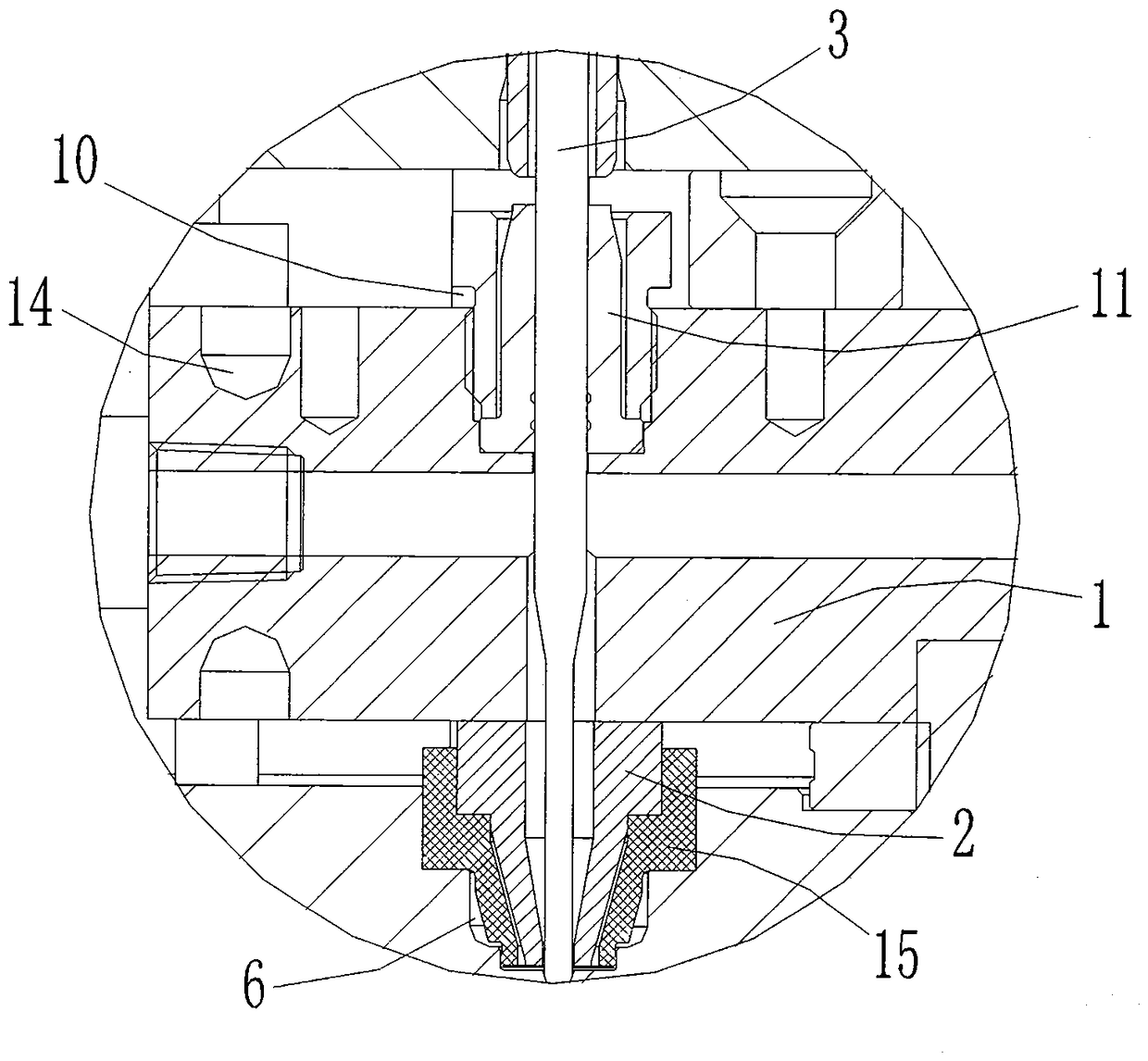 Low pressure non-runner glue injection device