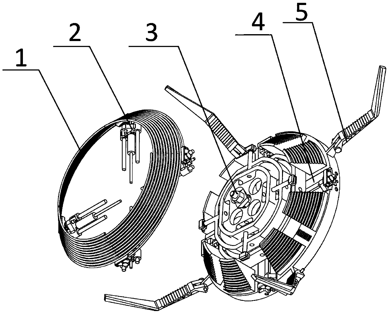 Elastic deployable helical antenna mechanism