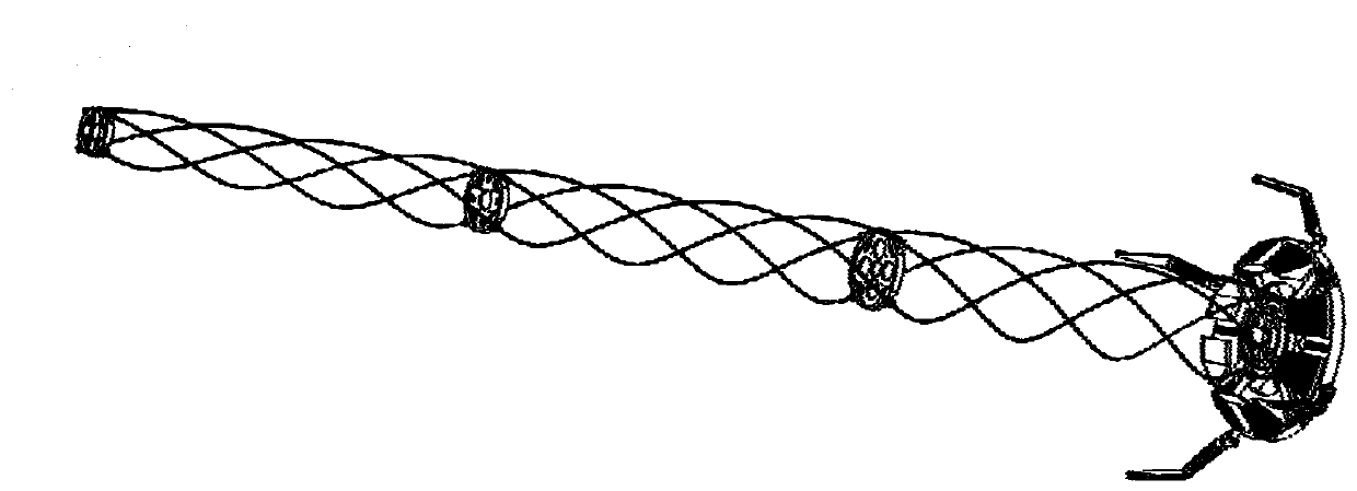 Elastic deployable helical antenna mechanism