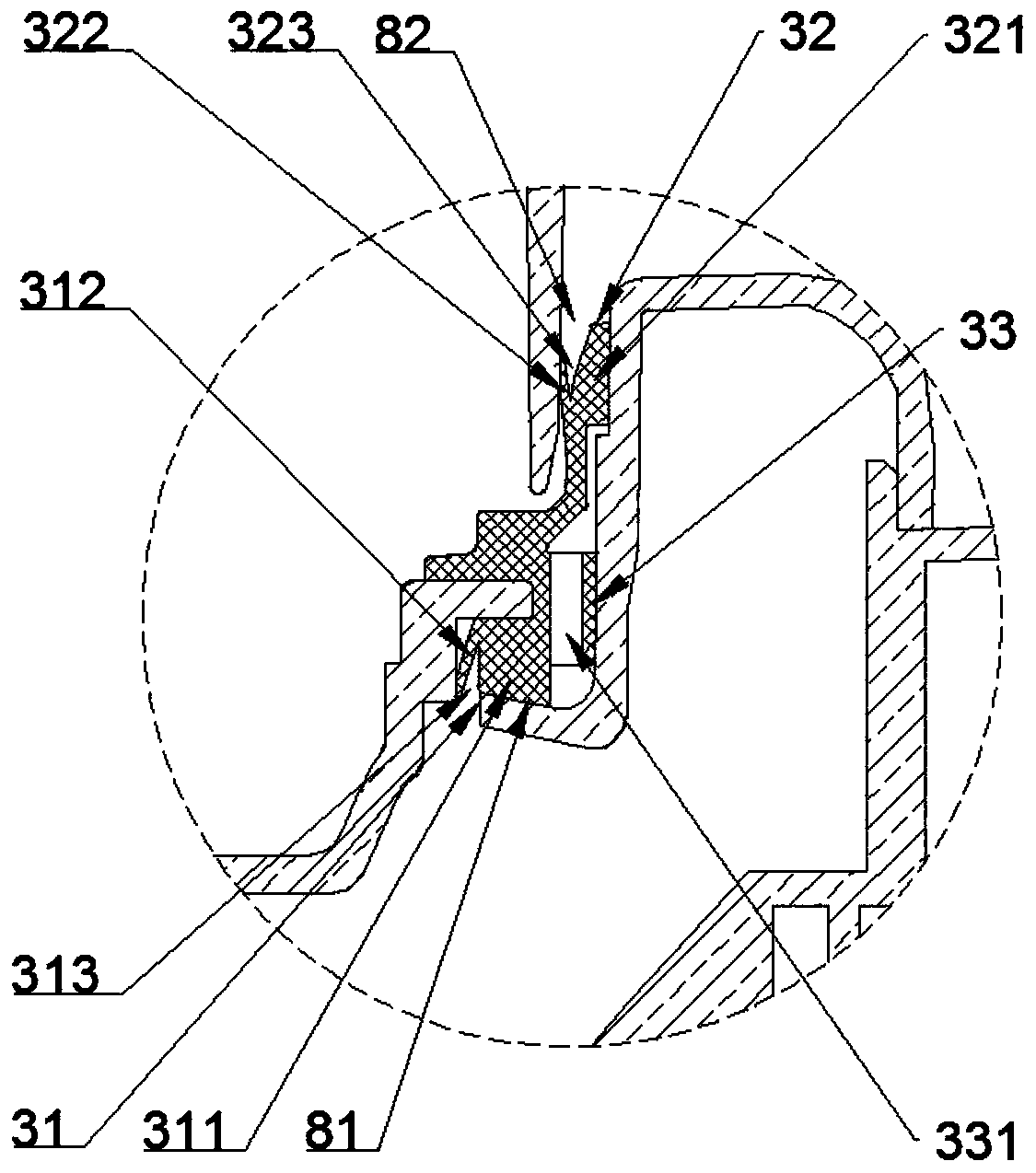 Enclosed installation mechanism for motors in small and medium electrical appliances