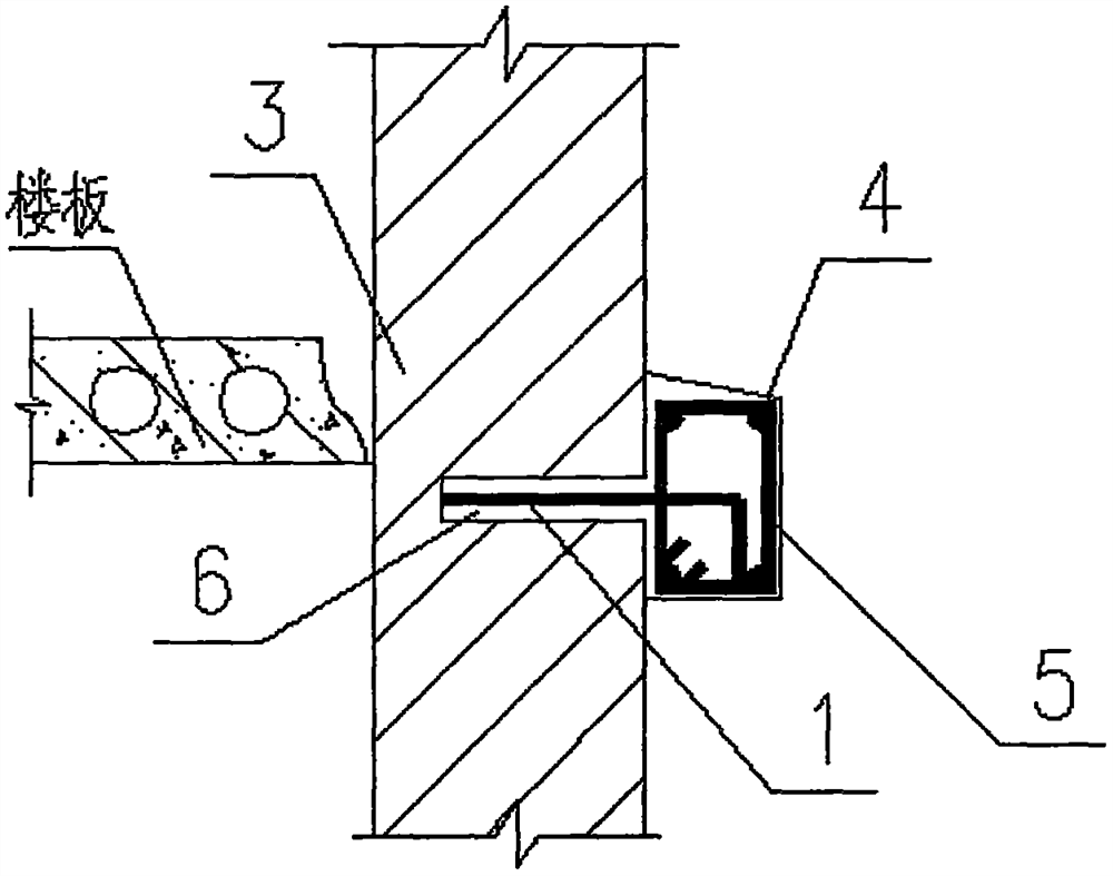 External ring beam and original structure wall body connected through L-shaped anchor bars and construction method