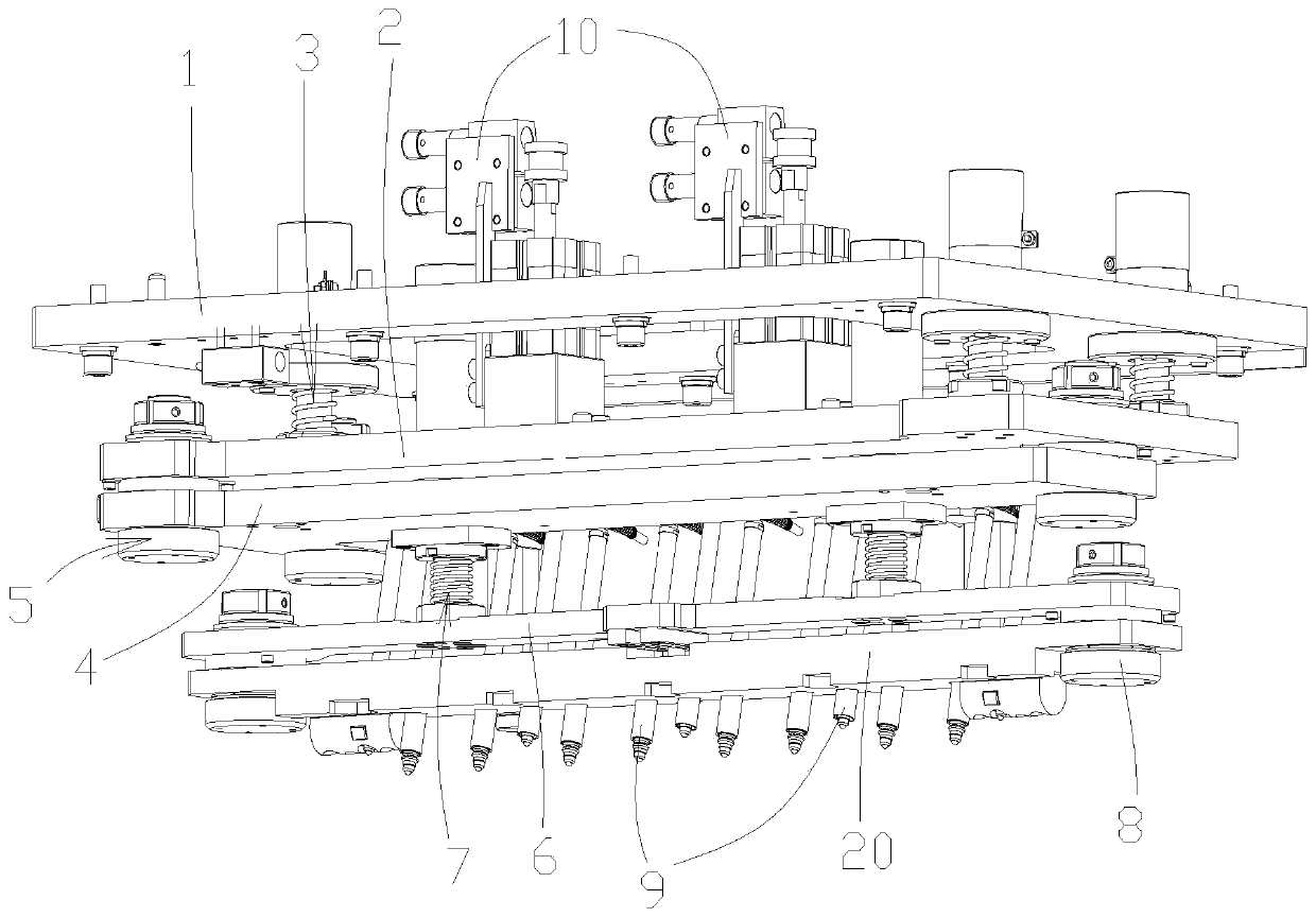 Flexible floating tappet matched cylinder cover measuring device and cylinder cover automatic assembly line