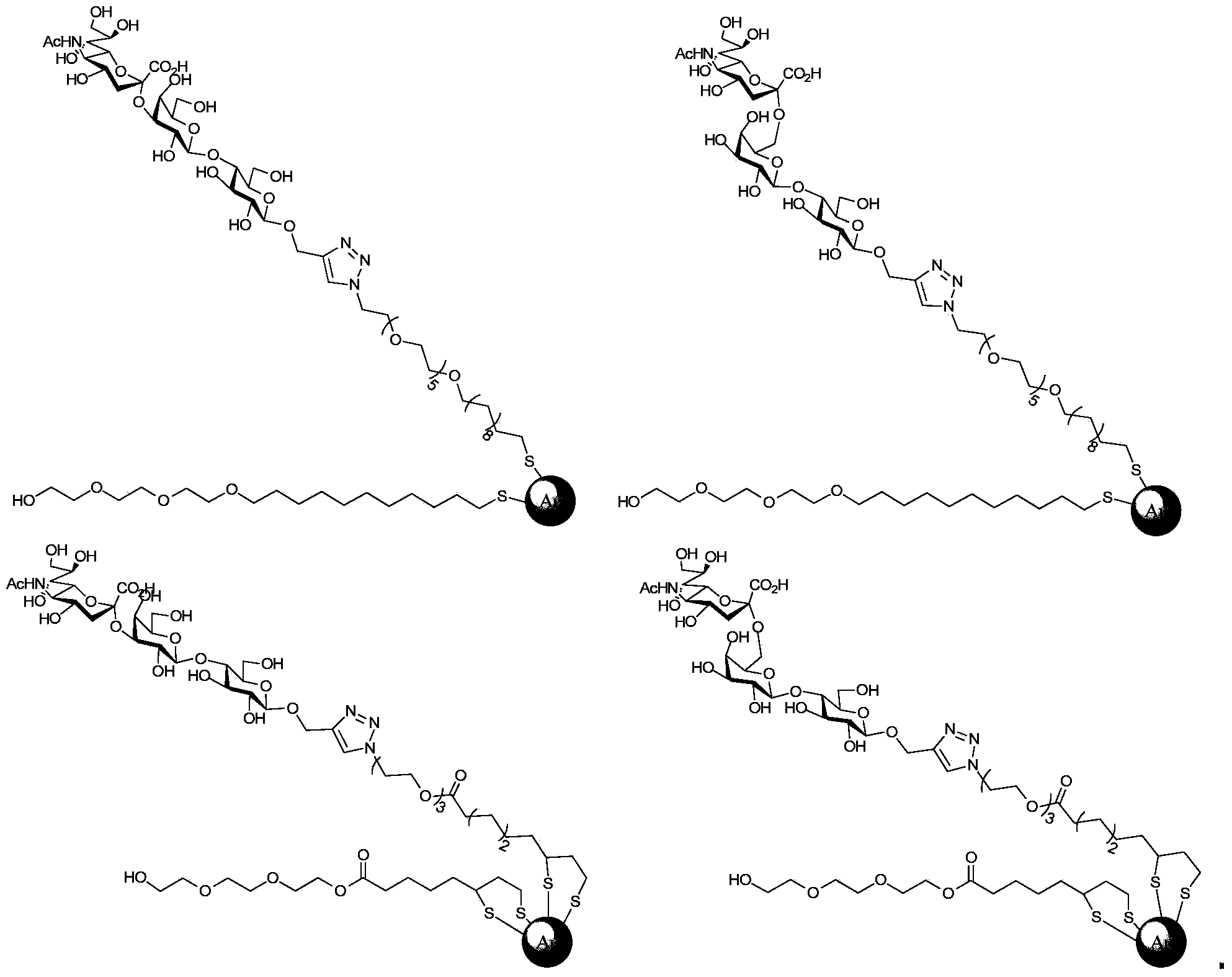 Sialyloligosaccharide-gold nano particle and preparation method and applications thereof