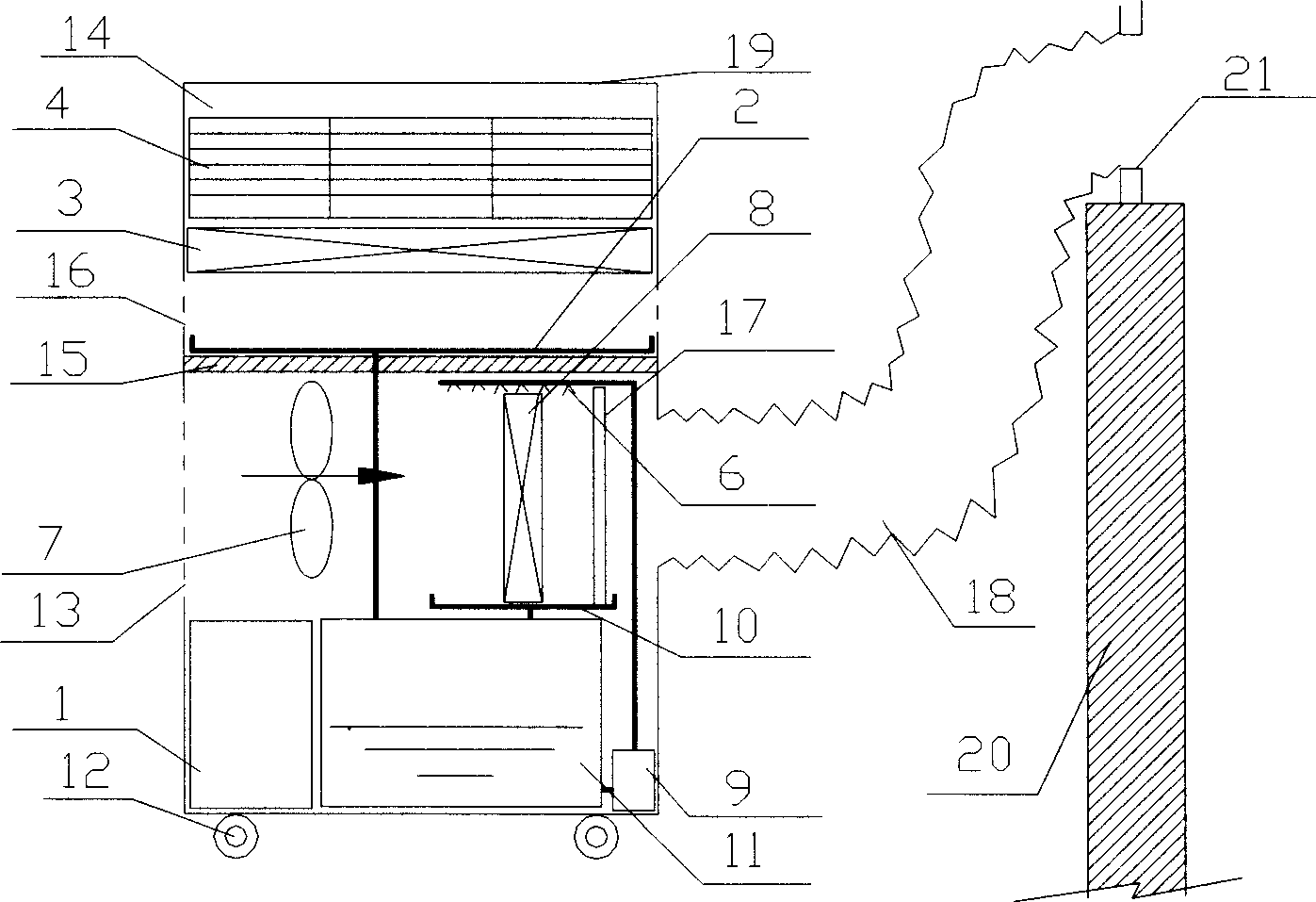 Movable household air conditioner