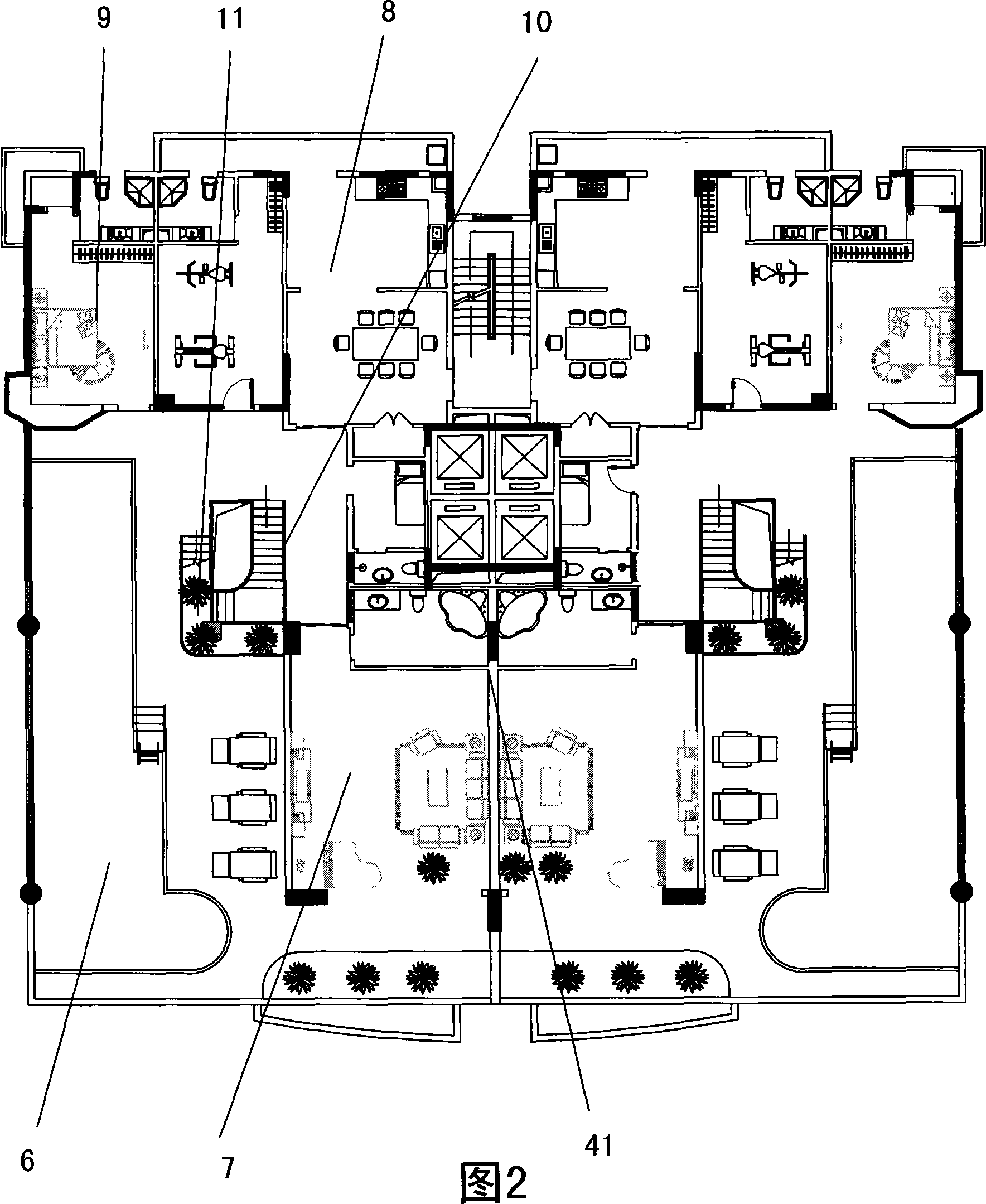 Overlap-type villa residential building