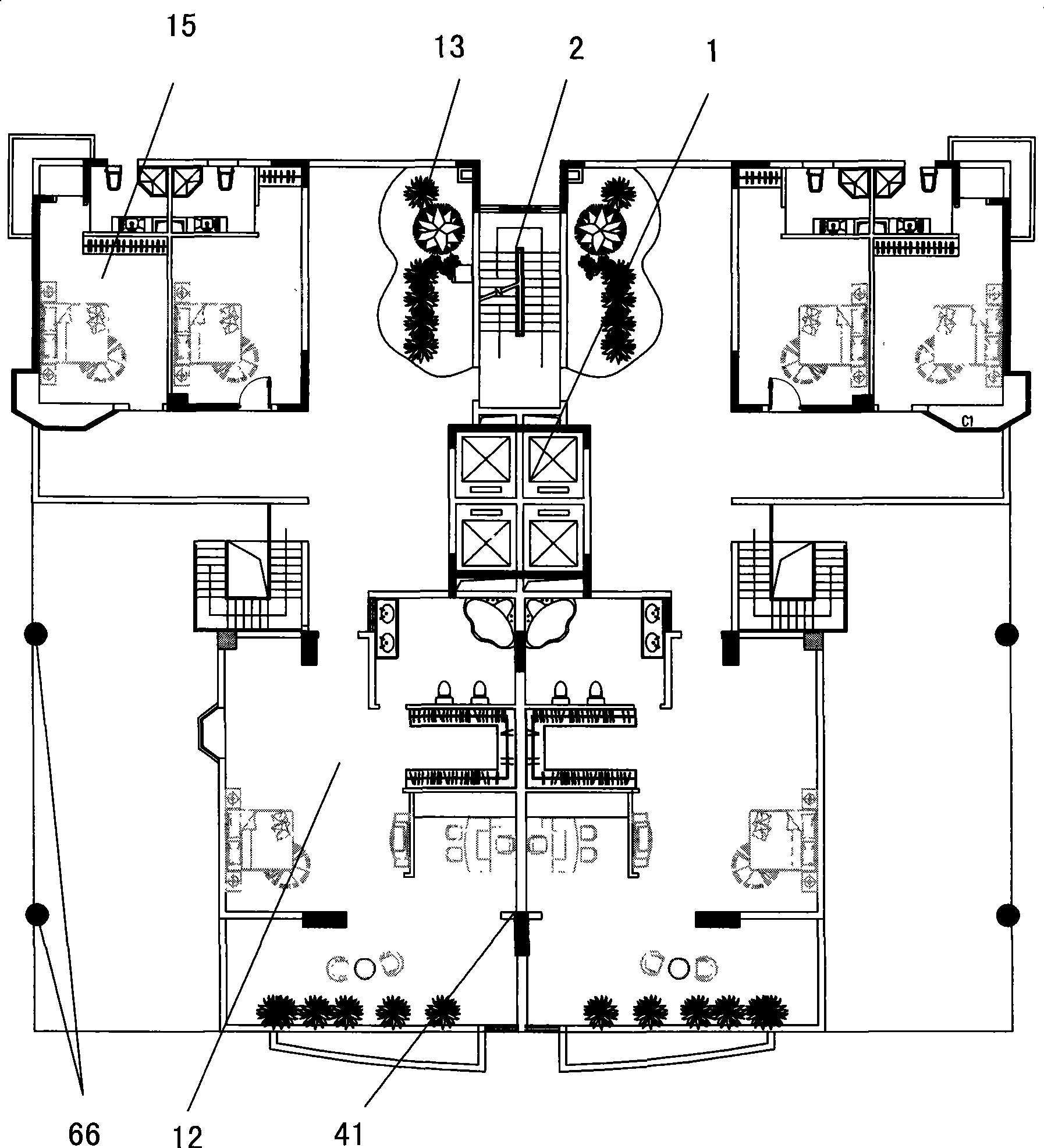 Overlap-type villa residential building