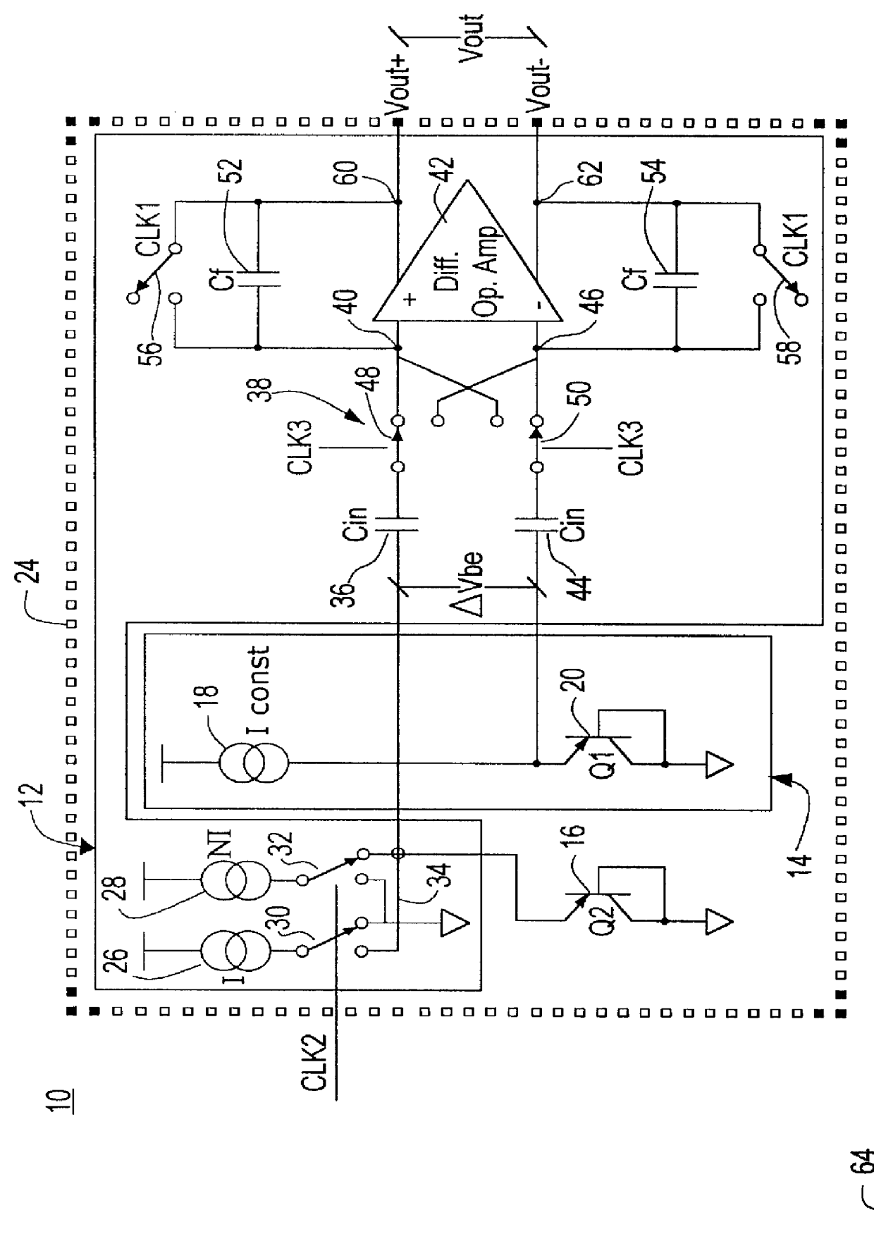 Decoupled switched current temperature circuit with compounded DELTA V be